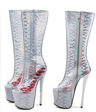 Hate High Transparent High Boots Pvc Extra Large Code Sex Fun Colorful Fish Mouth