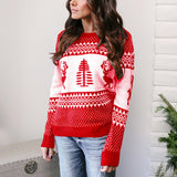 Christmas Sweater Geometric Elk Jacquard Sweater