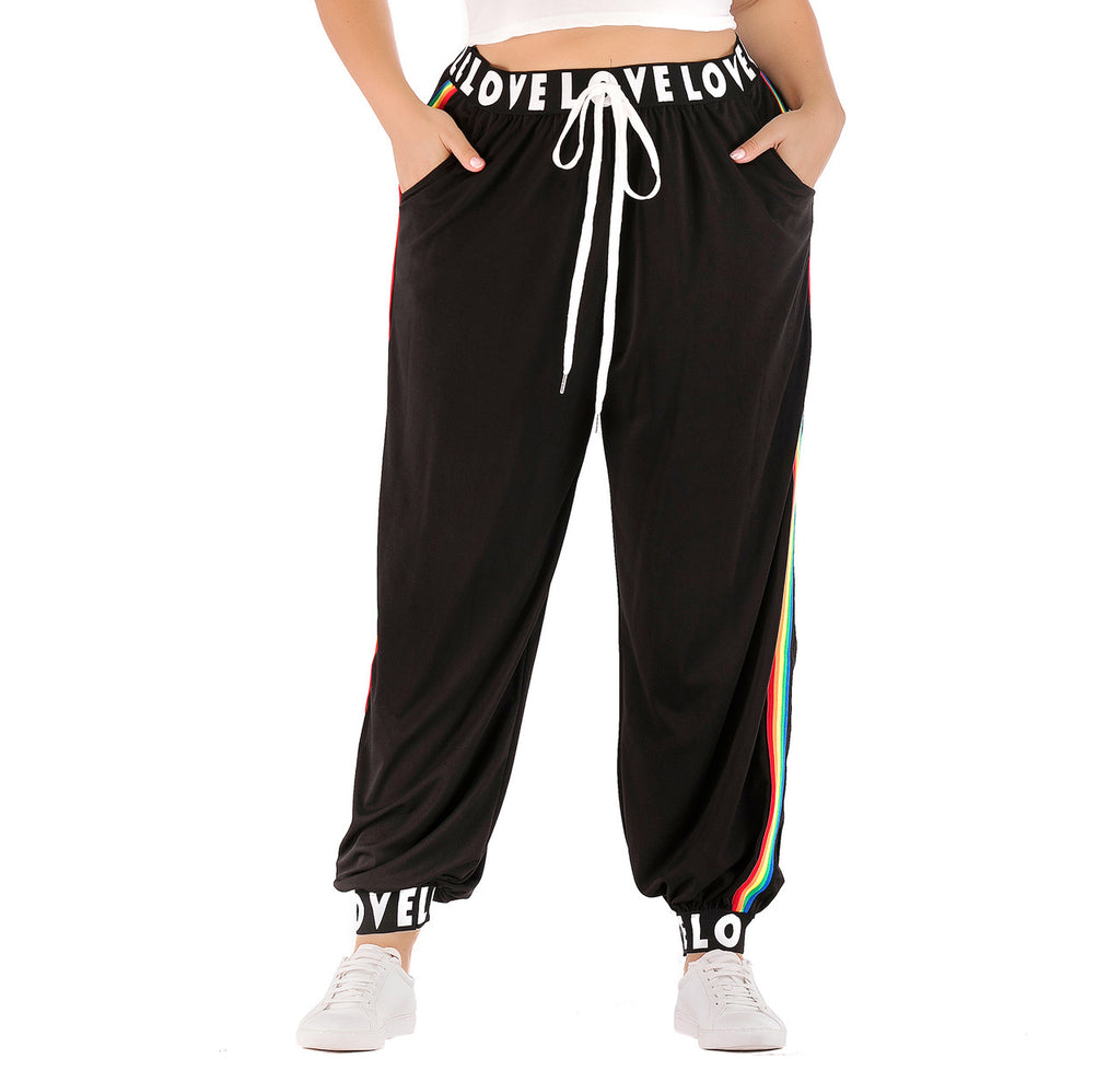 Large Size Women's Sports Pants Fitness Casual Pants