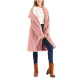 Long Sleeved Plush Jacket In A Straight Collar