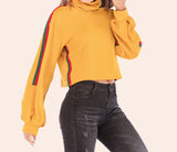 Sweater Rainbow Strip Stitching Round Neck Casual Sweater