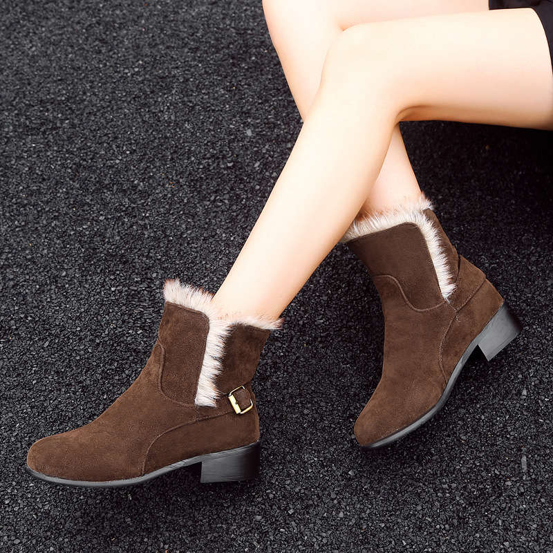 Flat Bottom Round Head High To Help Women Warm Bare Boots Autumn and Winter New Fashion Wild Trend Boots