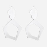 Retro Metal Geometric Earrings Wild Long Hollow Earrings Female Simple