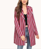 Striped Waistband Long Sleeve Jacket