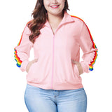 Large Size Women's Fat Mm Autumn and Winter Wear Ladies Jacket Cardigan Baseball Uniform