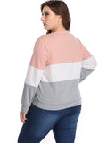 New XL Personality Irregular Stitching Knit Printed Long-sleeved T-shirt
