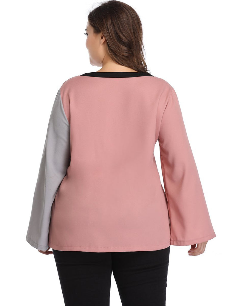 Fashion XL Personality Irregular Stitching Long Sleeve Shirt