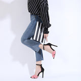 Slim Sexy High-heeled Color Matching Stiletto Buckle with Sandals Women's Shoes