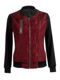 Solid Color Fashion Zipper Quilted Jacket