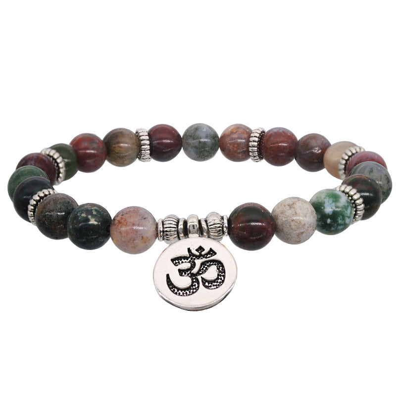 Elastic Rope Color Natural Stone Bracelet Seven Chakras Yoga Dance Beaded Beads