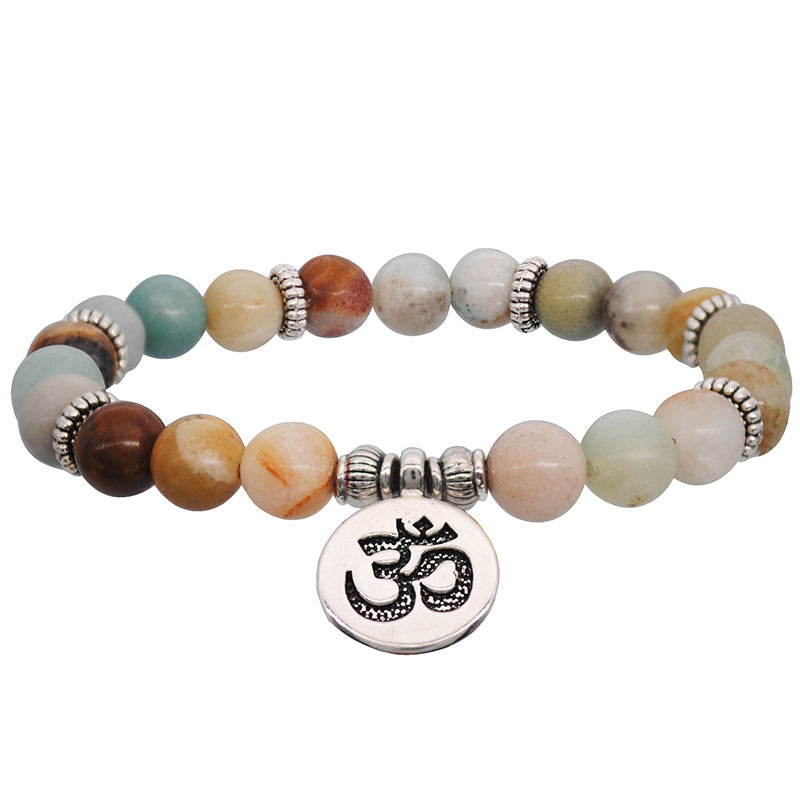 Elastic Rope Color Natural Stone Bracelet Seven Chakras Yoga Dance Beaded Beads