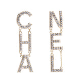 Exaggerated Temperament Long Earrings Diamond-studded Earrings Female Personality Simple Plating Gold Earrings
