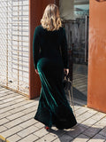 Original Design Women's Velvet Long Skirt Autumn Split Mopping Dress