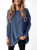 Long Sleeve Loose Top T-Shirt Solid Color