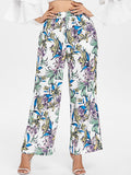 High Waist Printed Straight Loose Wide Leg Pants