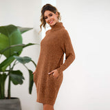 Sweater Autumn and Winter Three-color Loose Long Sweater Skirt Lazy Sweater Women