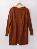 Autumn and Winter New Long Pocket Loose Cardigan 3 Color Knitted Sweater Female
