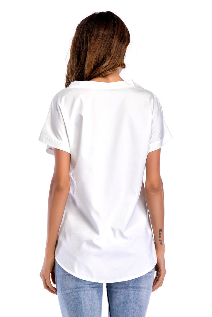 Summer Round Neck Short Sleeve Print T-shirt