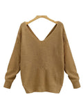 New V-neck Halter Sweater Back Irregular Cross Knotted Knitwear on Both Sides Wear Women's Clothing