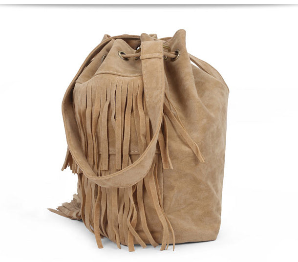 Fringed Bucket Shoulder Bag Foreign Trade Lady Bag Trend Bucket Bag