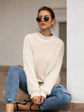 Autumn and Winter Sweaters Three-color Stitching Loose Knit Mohair Sweater
