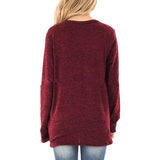 Fall Clothes for Women Long Sleeve T-shirt Casual Solid Color Top