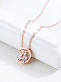 Fashion Temperament Copper Plated Gold Jewelry Women's Rose Gold Zircon Clavicle Necklace