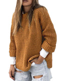 Loose Large Size Long Sleeve Curled Sleeve Sweater