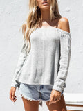 Sexy One-Shoulder Strapless Long-Sleeve Sweater
