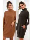 Sweater Autumn and Winter Three-color Loose Long Sweater Skirt Lazy Sweater Women