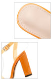 Explosion Classic Word with Open Toe Transparent Thick High Heel Sandals Large Size Orange