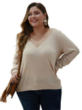 Autumn and Winter Large Size Women's V-neck Sexy Sweater Top