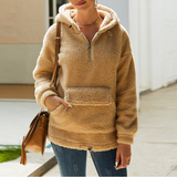 Women's Cardigan Sweater With Hooded Pockets