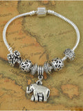 Handmade Beaded Elephant Pendant Bracelet