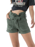 Washed Ladies Denim Shorts Women's Large Size Shorts Loose Shorts with Belt