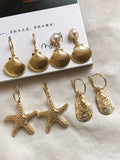 Starfish Shell Pearl Earrings Retro Earrings Trend Earrings