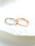 Rose Gold Single Diamond Titanium Steel Ladies Ring Simple Index Ring Accessories
