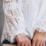 Lace Pullover Long Shirt Top