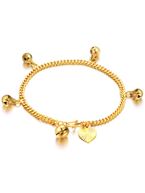 18K Gold Jewellery Exquisite Bells Ladies Bracelet