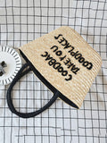 Summer Embroidered Letter Straw Bag
